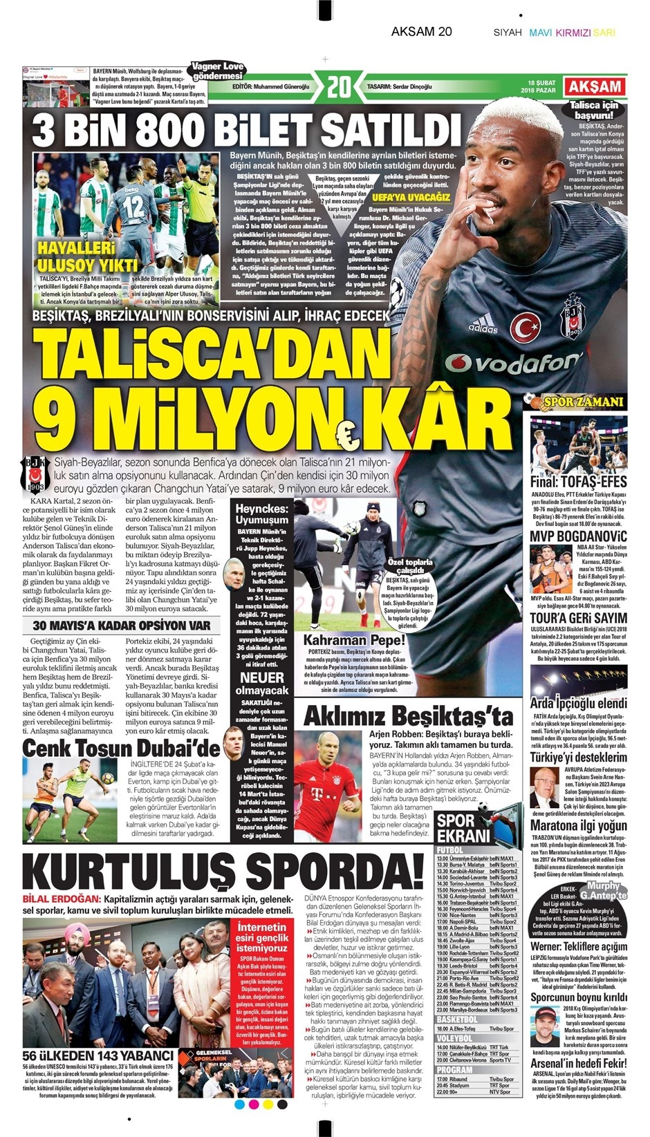 18 Şubat 2018 | Gazetelerin Beşiktaş Manşetleri - Görsel 3