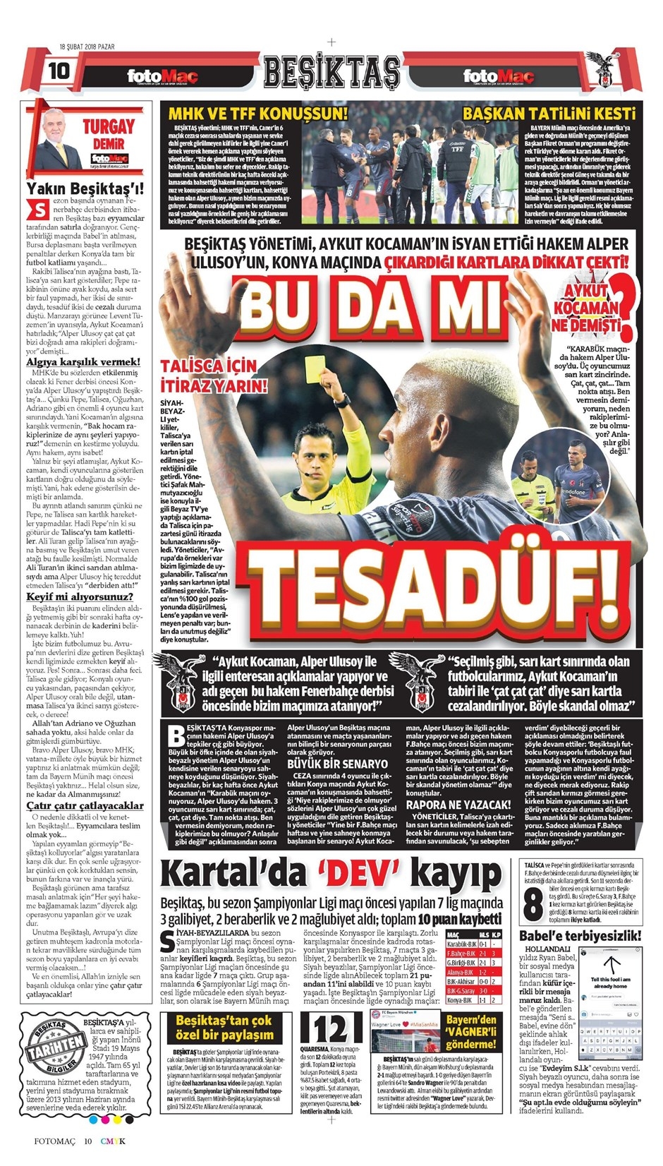 18 Şubat 2018 | Gazetelerin Beşiktaş Manşetleri - Görsel 4