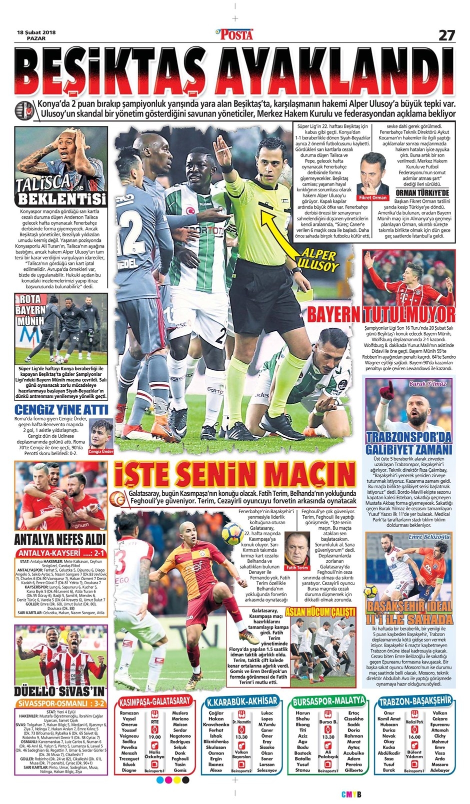 18 Şubat 2018 | Gazetelerin Beşiktaş Manşetleri - Görsel 5
