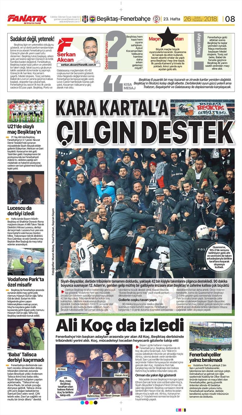 26 Şubat 2018 | Gazetelerin Beşiktaş Manşetleri - Görsel 11