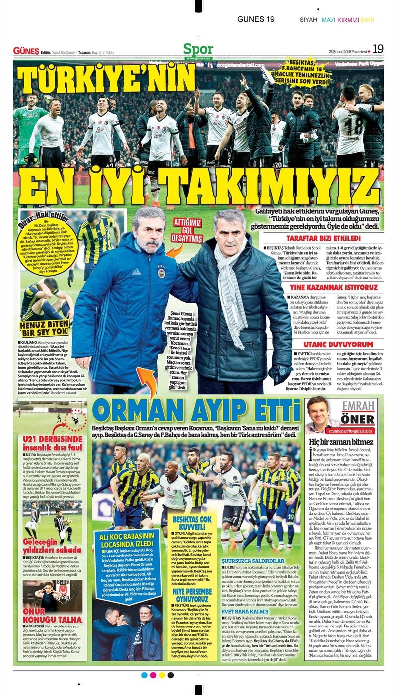 26 Şubat 2018 | Gazetelerin Beşiktaş Manşetleri - Görsel 15