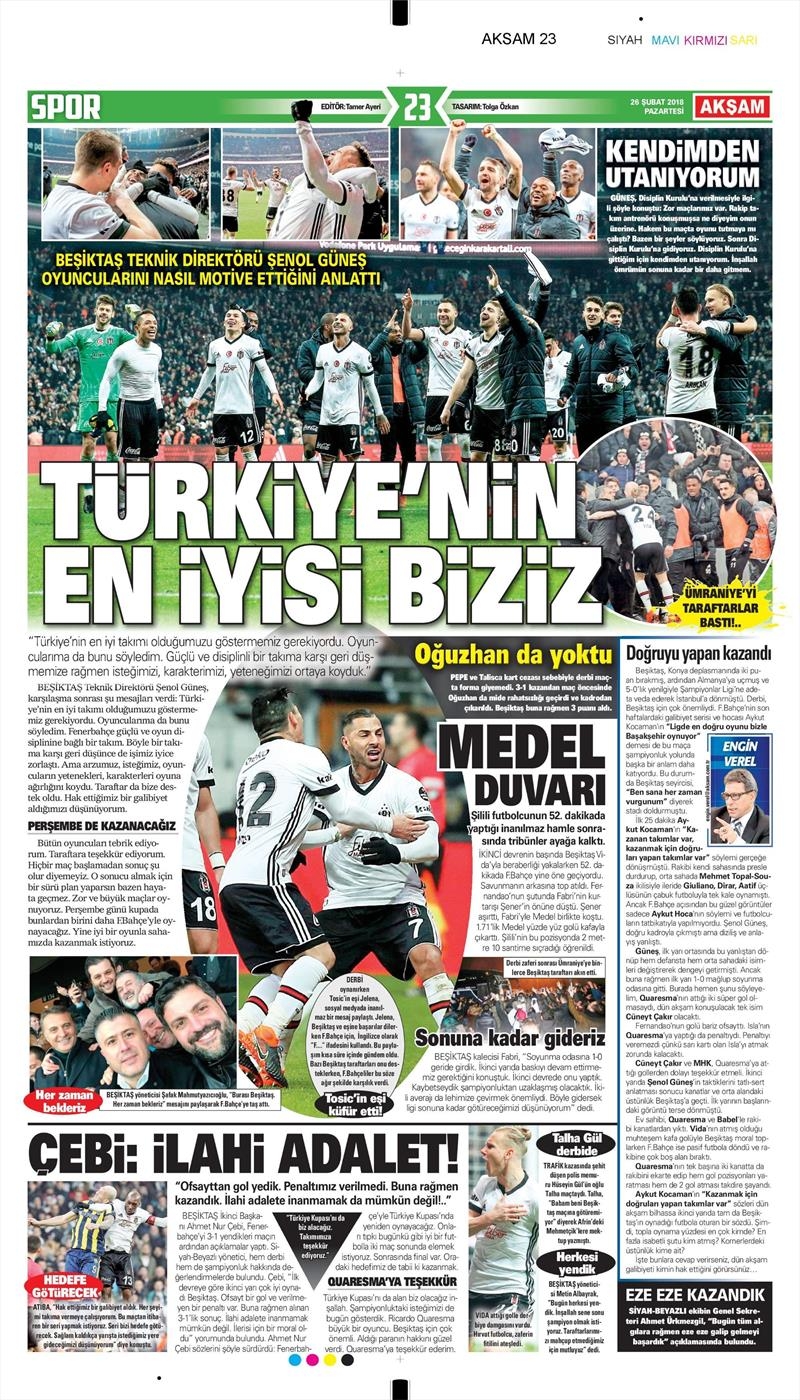 26 Şubat 2018 | Gazetelerin Beşiktaş Manşetleri - Görsel 18