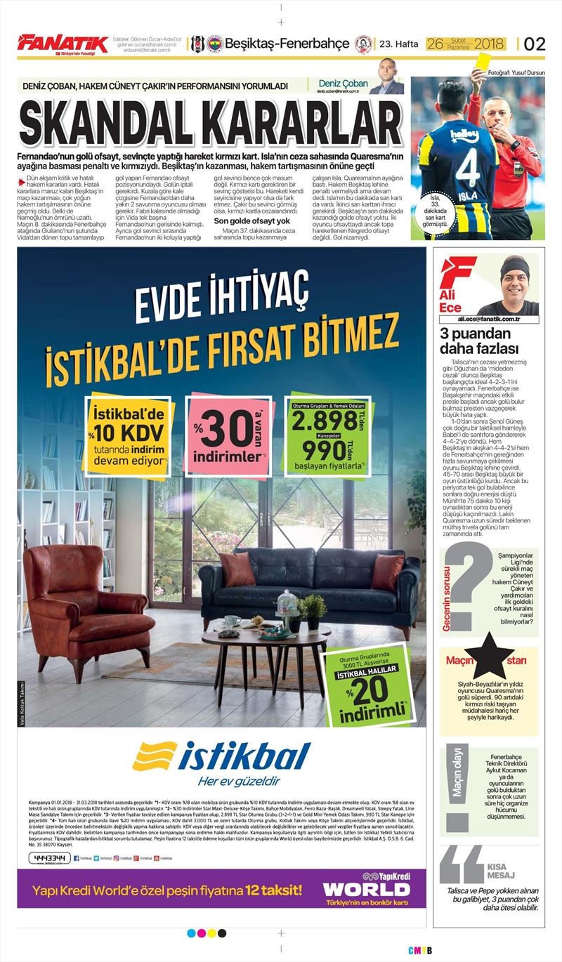 26 Şubat 2018 | Gazetelerin Beşiktaş Manşetleri - Görsel 2