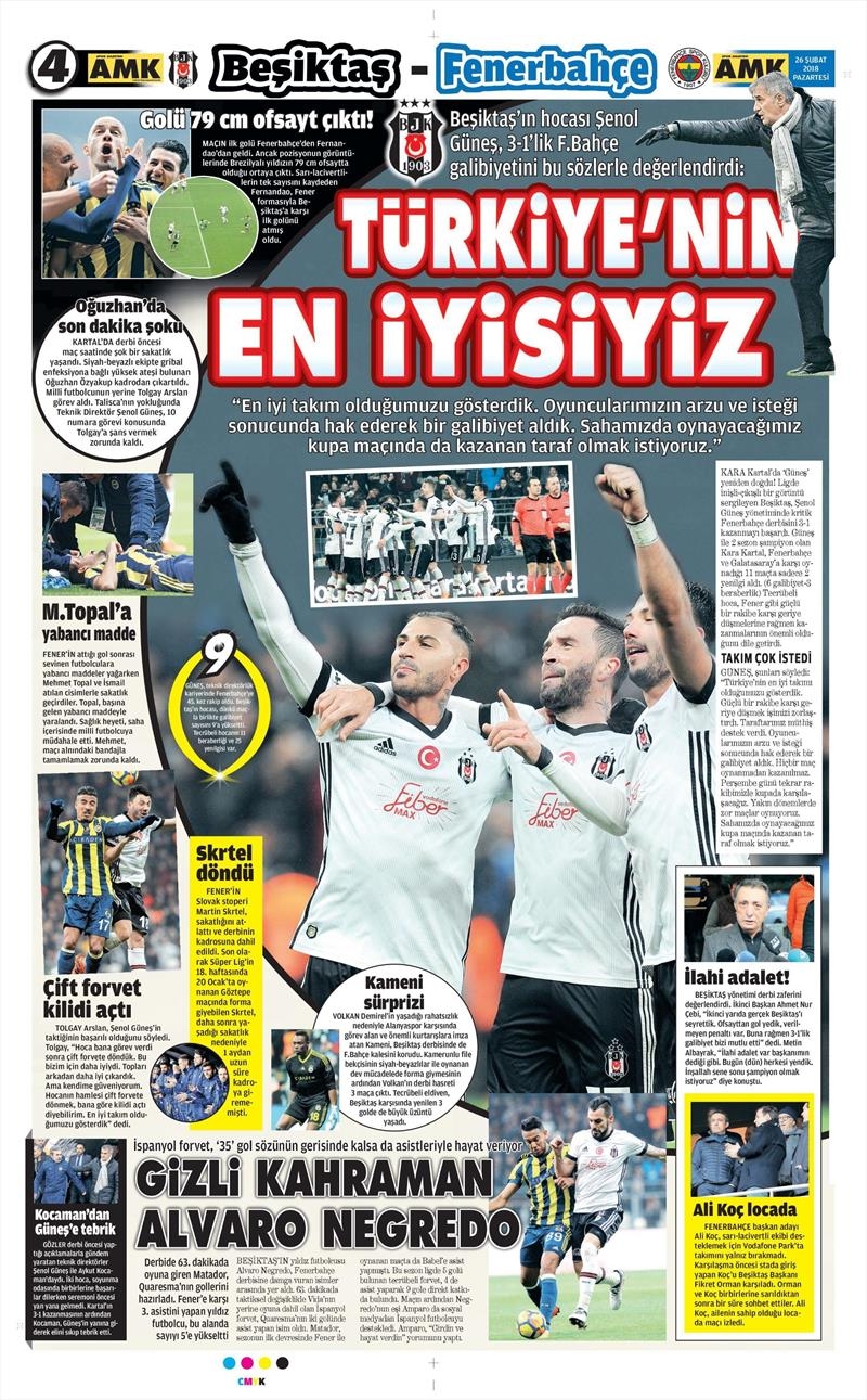 26 Şubat 2018 | Gazetelerin Beşiktaş Manşetleri - Görsel 20