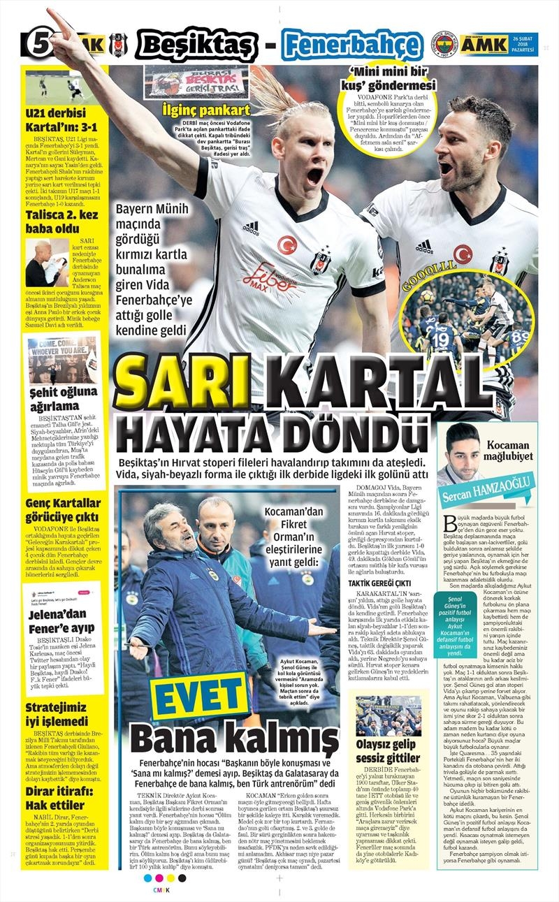 26 Şubat 2018 | Gazetelerin Beşiktaş Manşetleri - Görsel 21