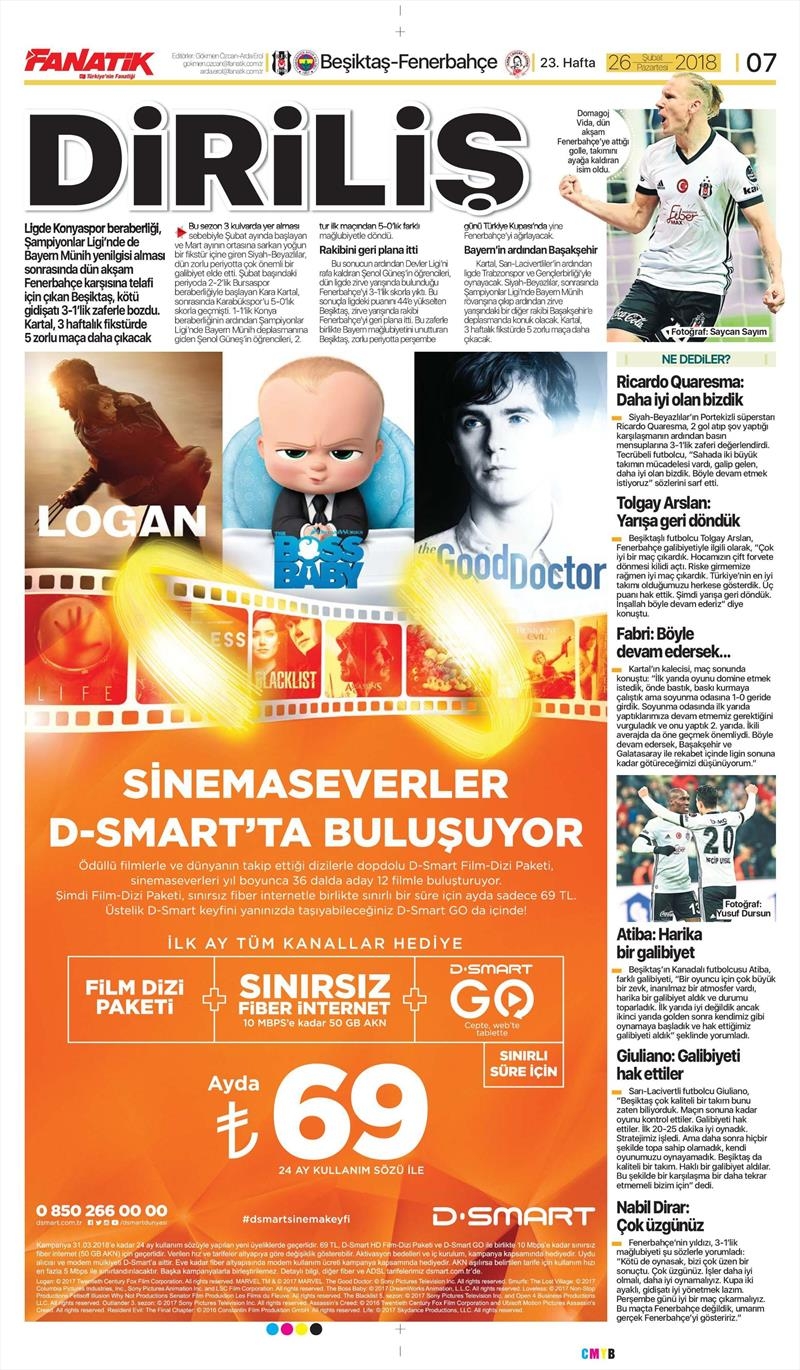 26 Şubat 2018 | Gazetelerin Beşiktaş Manşetleri - Görsel 6