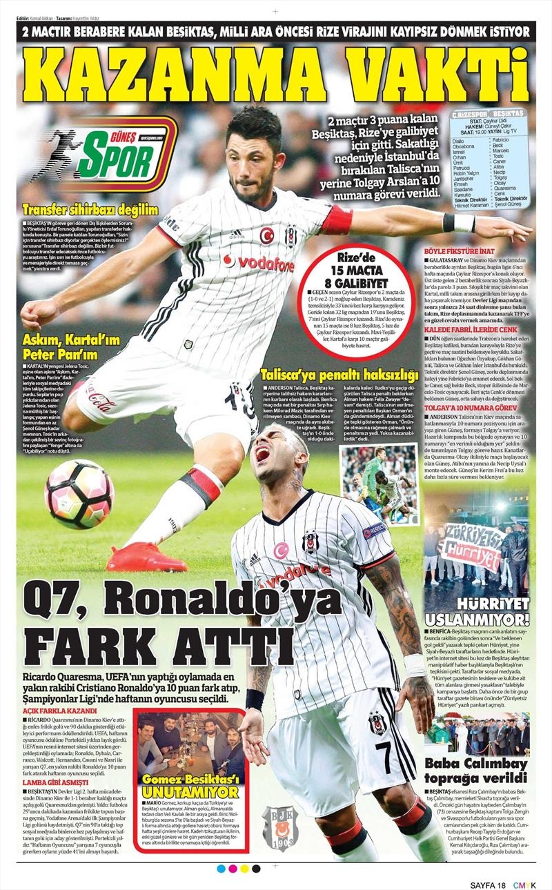 1 Ekim 2016 | Beşiktaş sayfaları - Görsel 5