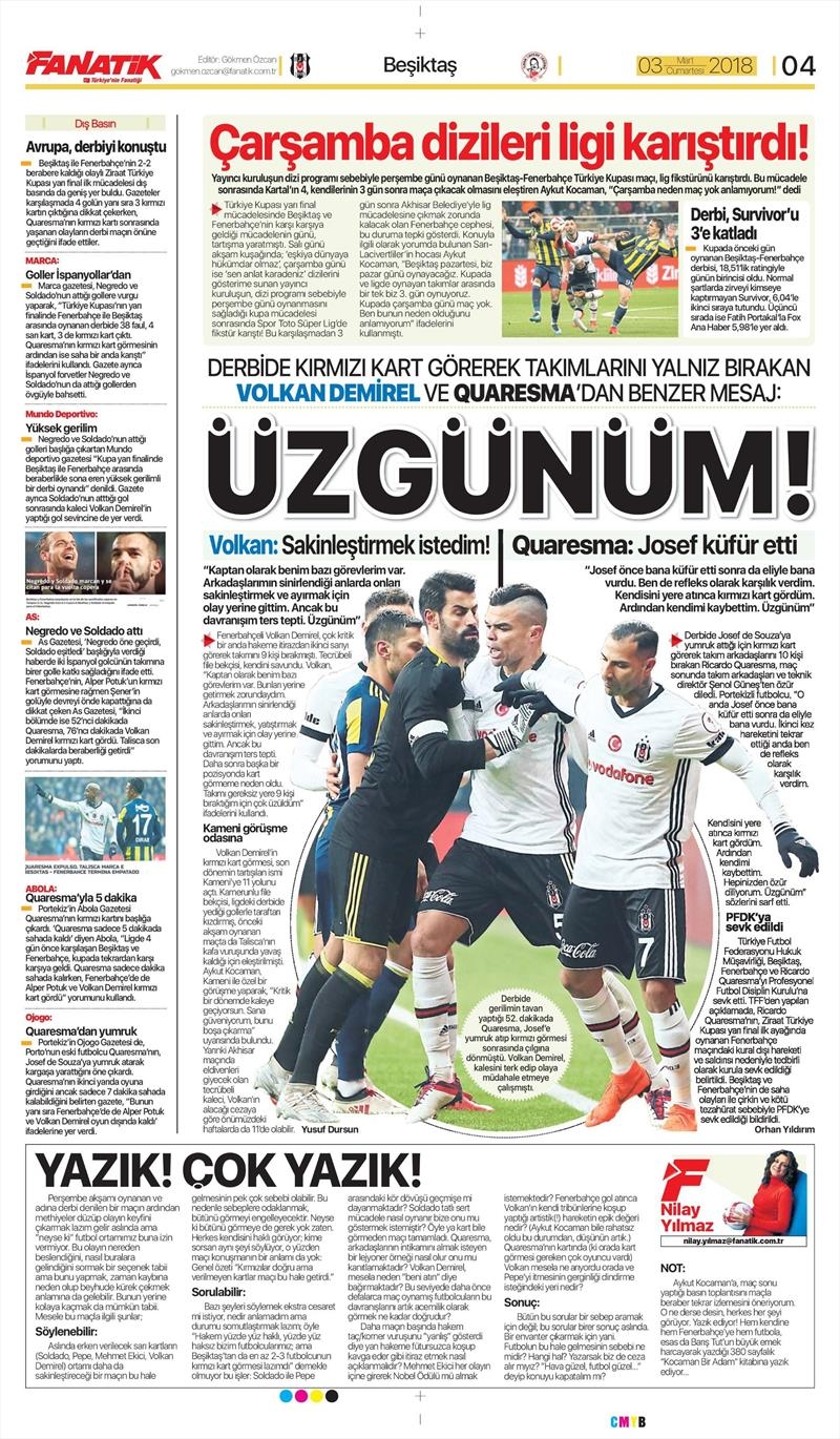 03 Mart 2018 | Gazetelerin Beşiktaş Manşetleri - Görsel 4
