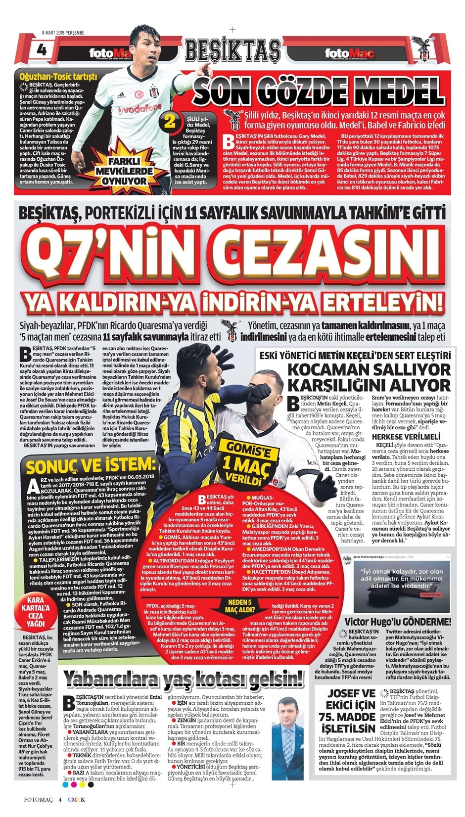 08 Mart 2018 | Gazetelerin Beşiktaş Manşetleri - Görsel 3