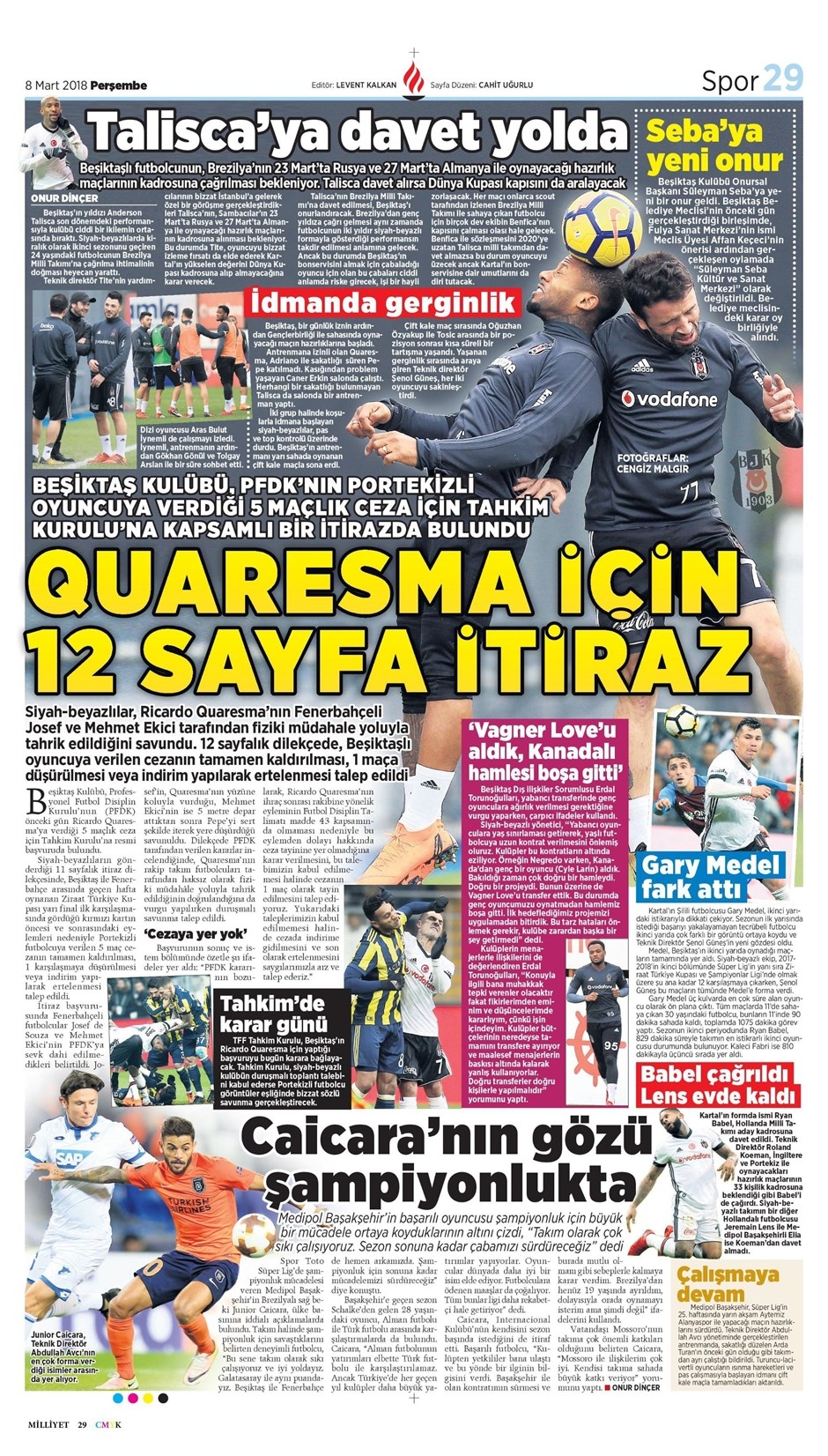 08 Mart 2018 | Gazetelerin Beşiktaş Manşetleri - Görsel 6