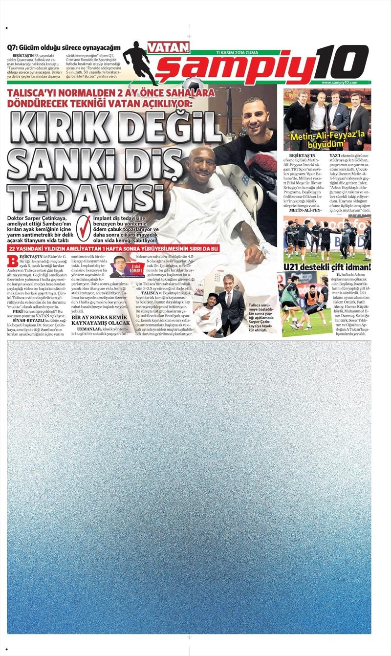 11 Kasım 2016 | Gazetelerin Beşiktaş sayfaları - Görsel 1