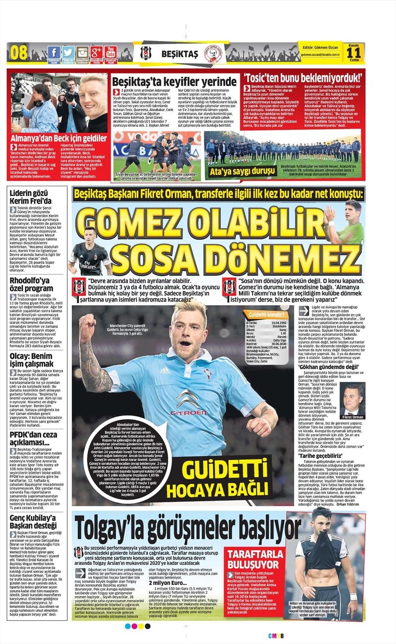 11 Kasım 2016 | Gazetelerin Beşiktaş sayfaları - Görsel 12