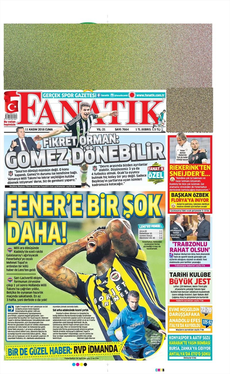 11 Kasım 2016 | Gazetelerin Beşiktaş sayfaları - Görsel 13