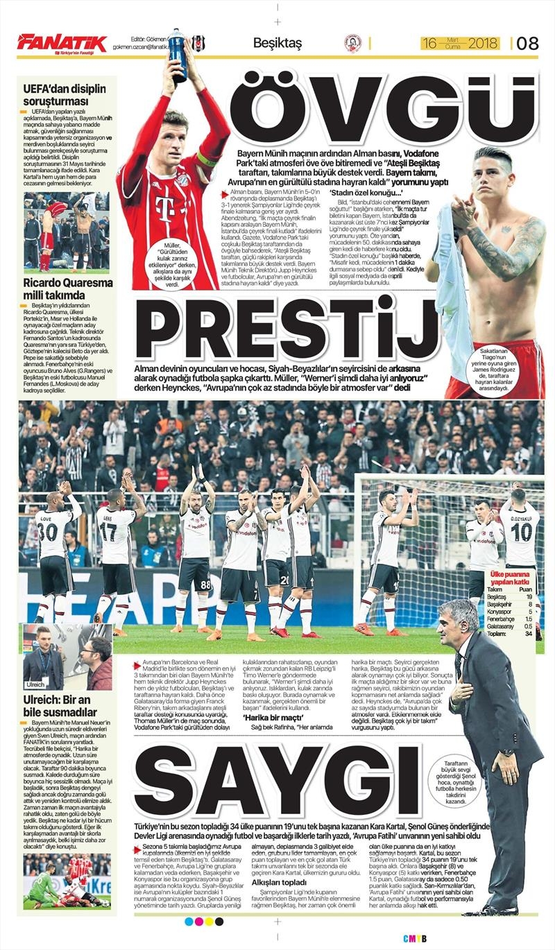 16 Mart 2018 | Gazetelerin Beşiktaş Manşetleri - Görsel 11