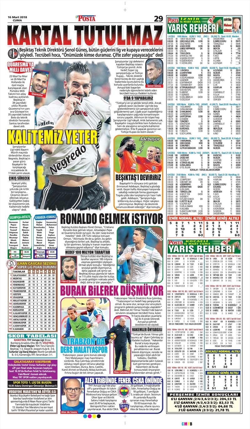 16 Mart 2018 | Gazetelerin Beşiktaş Manşetleri - Görsel 6