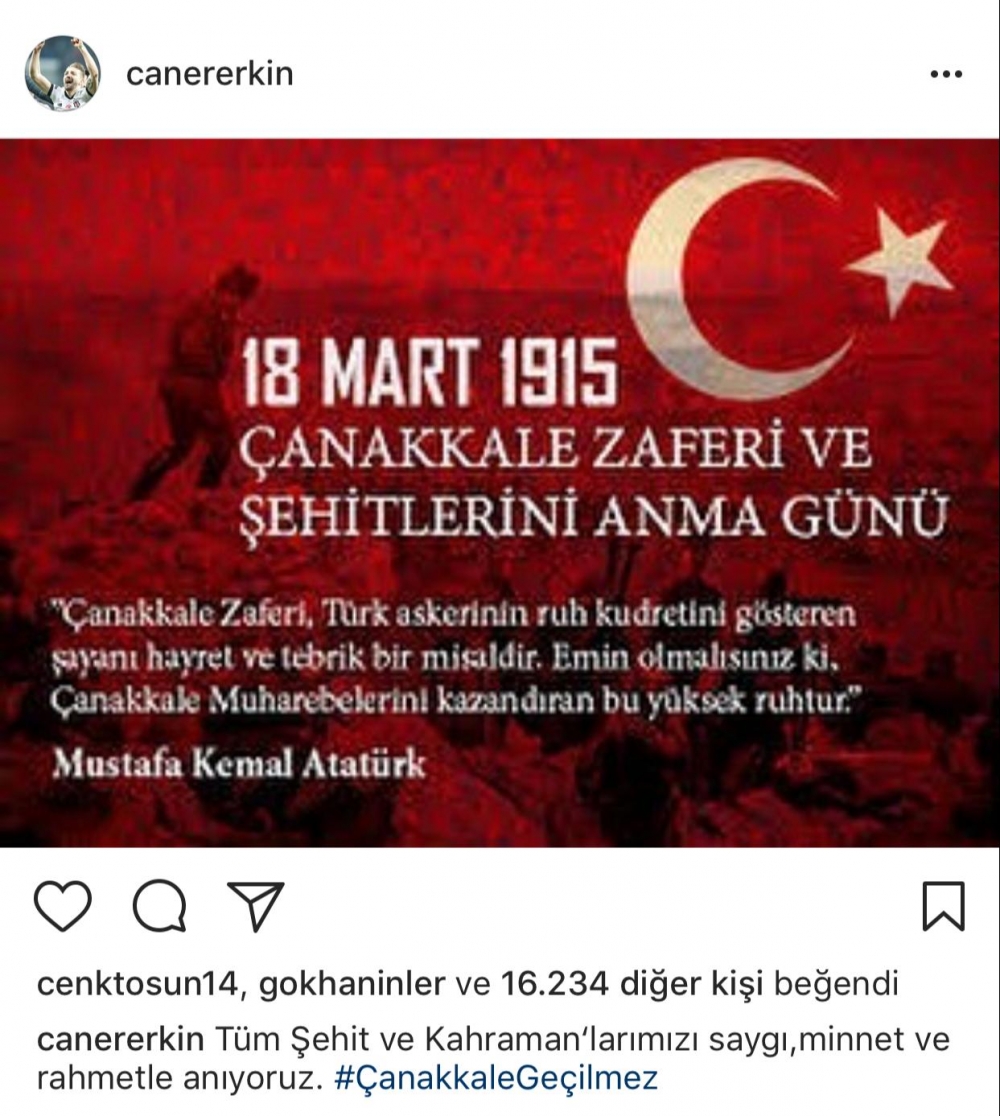 Beşiktaşlı oyunculardan 18 Mart Çanakkale Zaferi paylaşımları! - Görsel 10