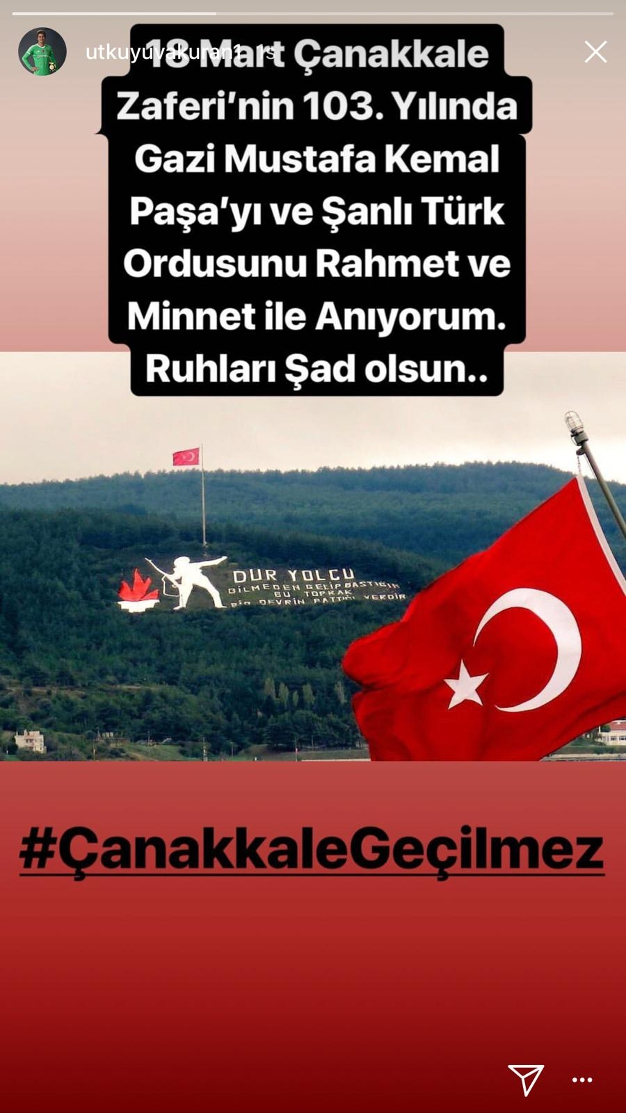 Beşiktaşlı oyunculardan 18 Mart Çanakkale Zaferi paylaşımları! - Görsel 6