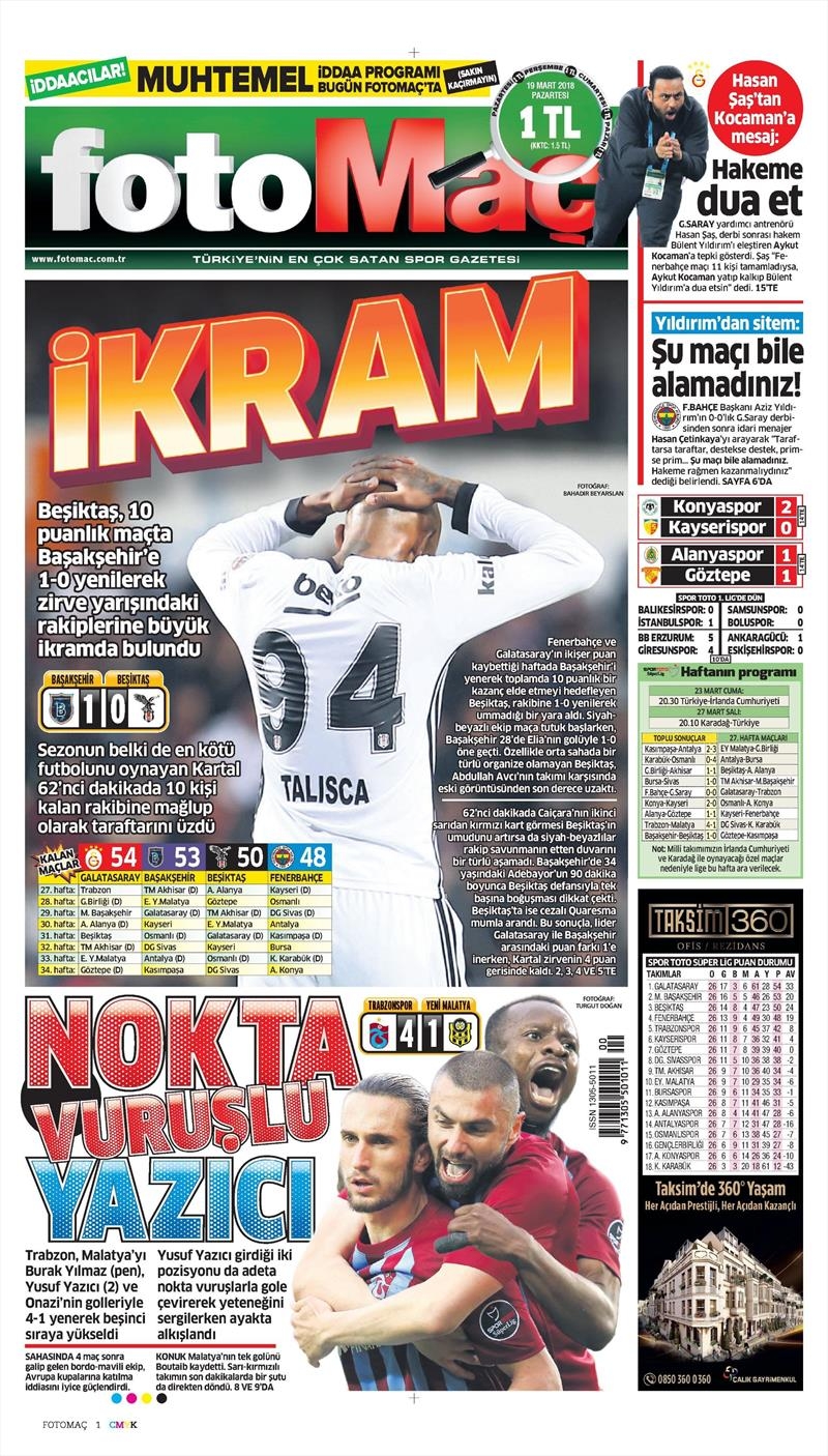 19 Mart 2018 | Gazetelerin Beşiktaş Manşetleri - Görsel 10