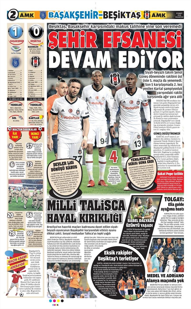 19 Mart 2018 | Gazetelerin Beşiktaş Manşetleri - Görsel 5