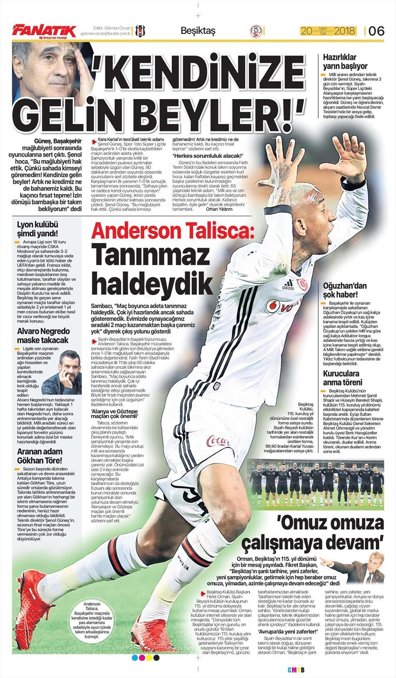 20 Mart 2018 | Gazetelerin Beşiktaş Manşetleri - Görsel 4
