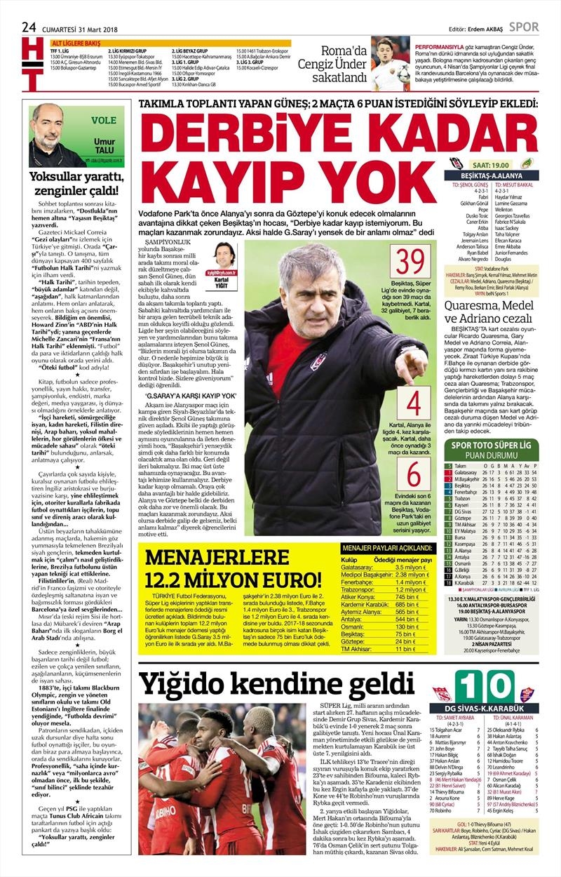 31 Mart 2018 | Gazetelerin Beşiktaş Manşetleri - Görsel 4