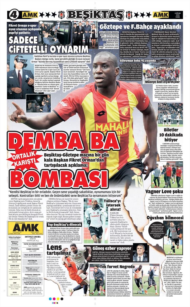 6 Nisan 2018 | Gazetelerin Beşiktaş Manşetleri - Görsel 3