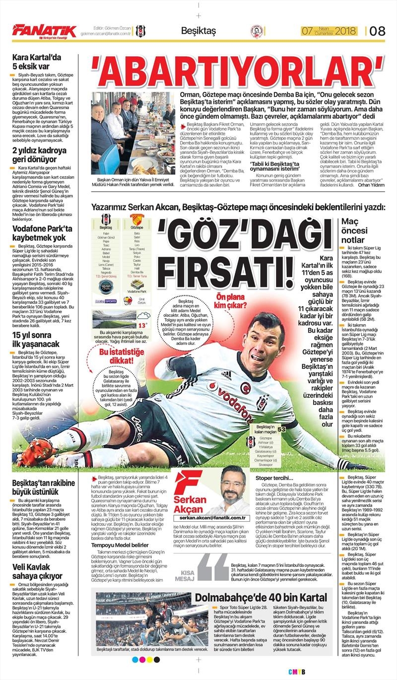 7 Nisan 2018 | Gazetelerin Beşiktaş Manşetleri - Görsel 3