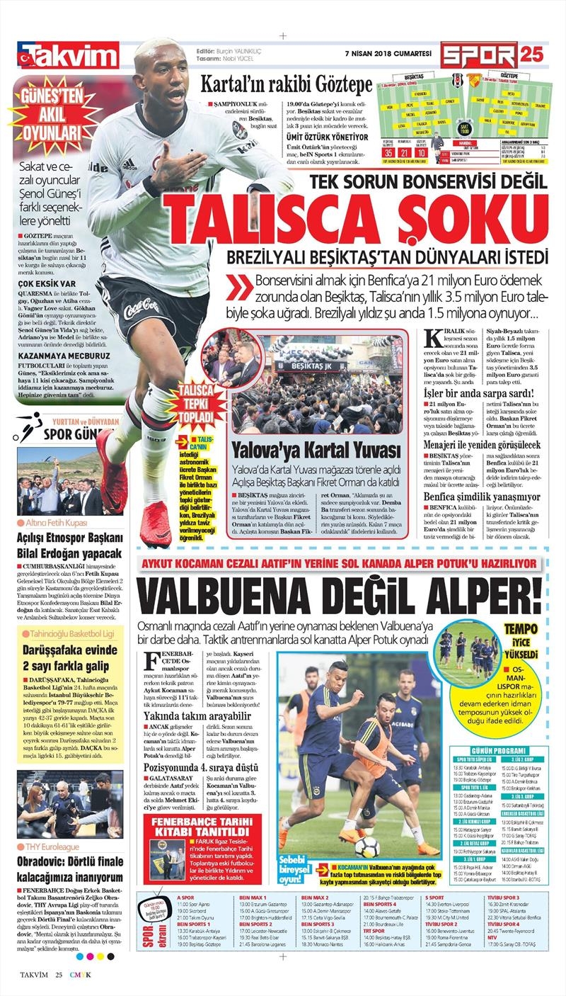 7 Nisan 2018 | Gazetelerin Beşiktaş Manşetleri - Görsel 8