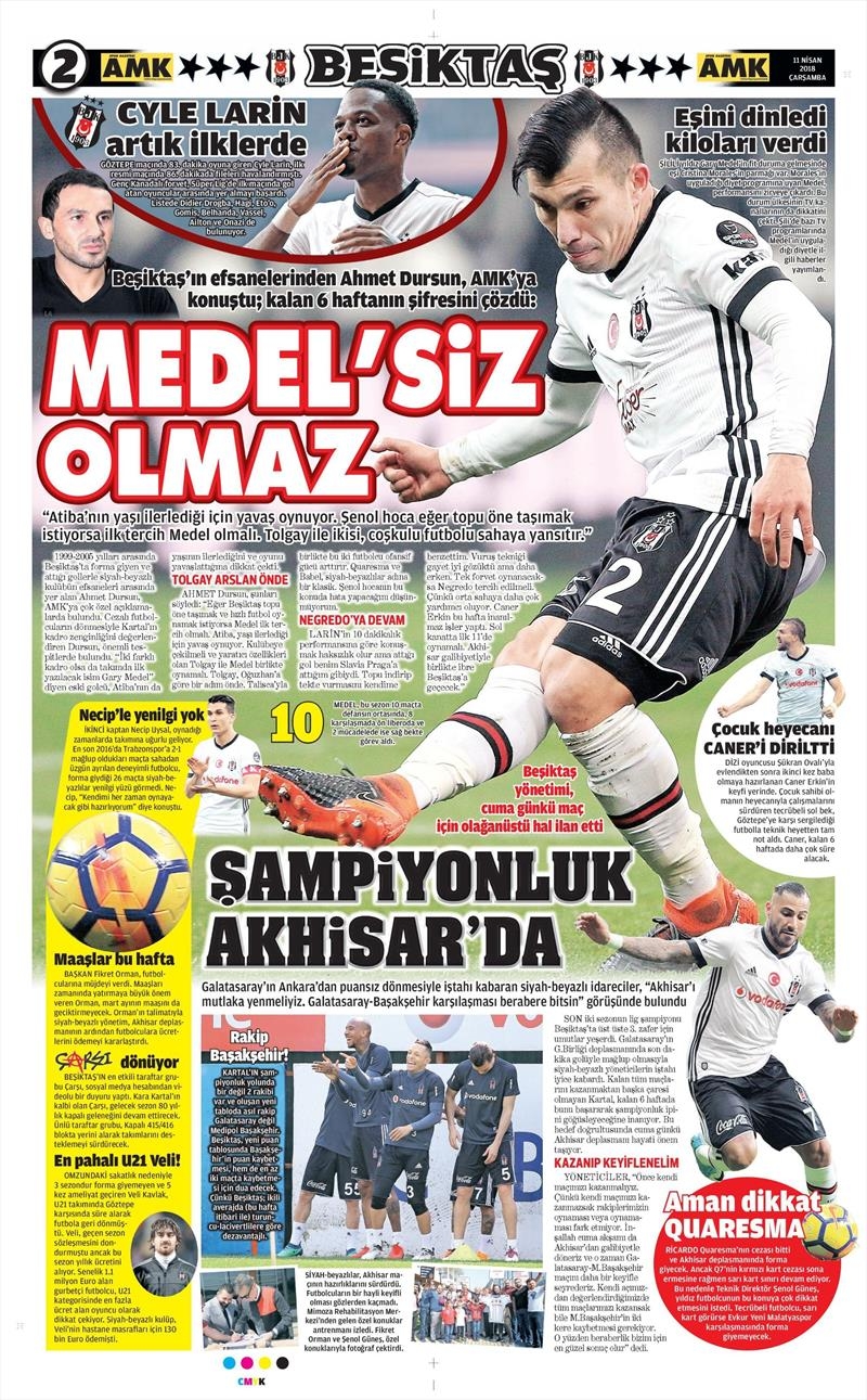 11 Nisan 2018 | Gazetelerin Beşiktaş Manşetleri - Görsel 1