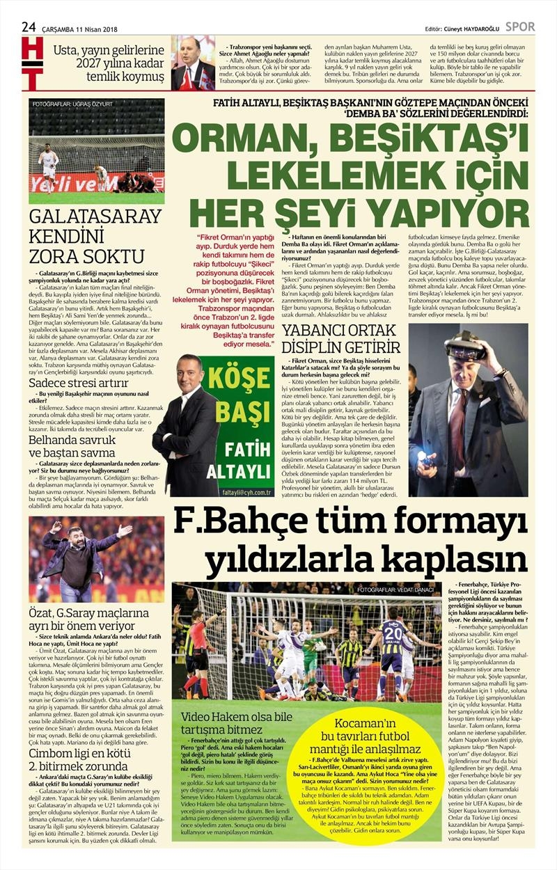 11 Nisan 2018 | Gazetelerin Beşiktaş Manşetleri - Görsel 4