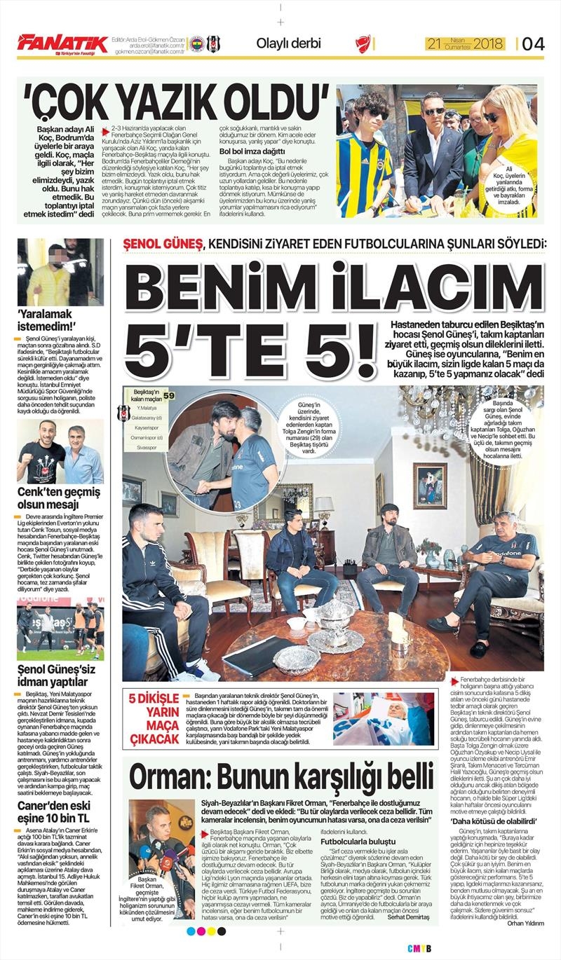 21 Nisan 2018 | Gazetelerin Beşiktaş Manşetleri - Görsel 10