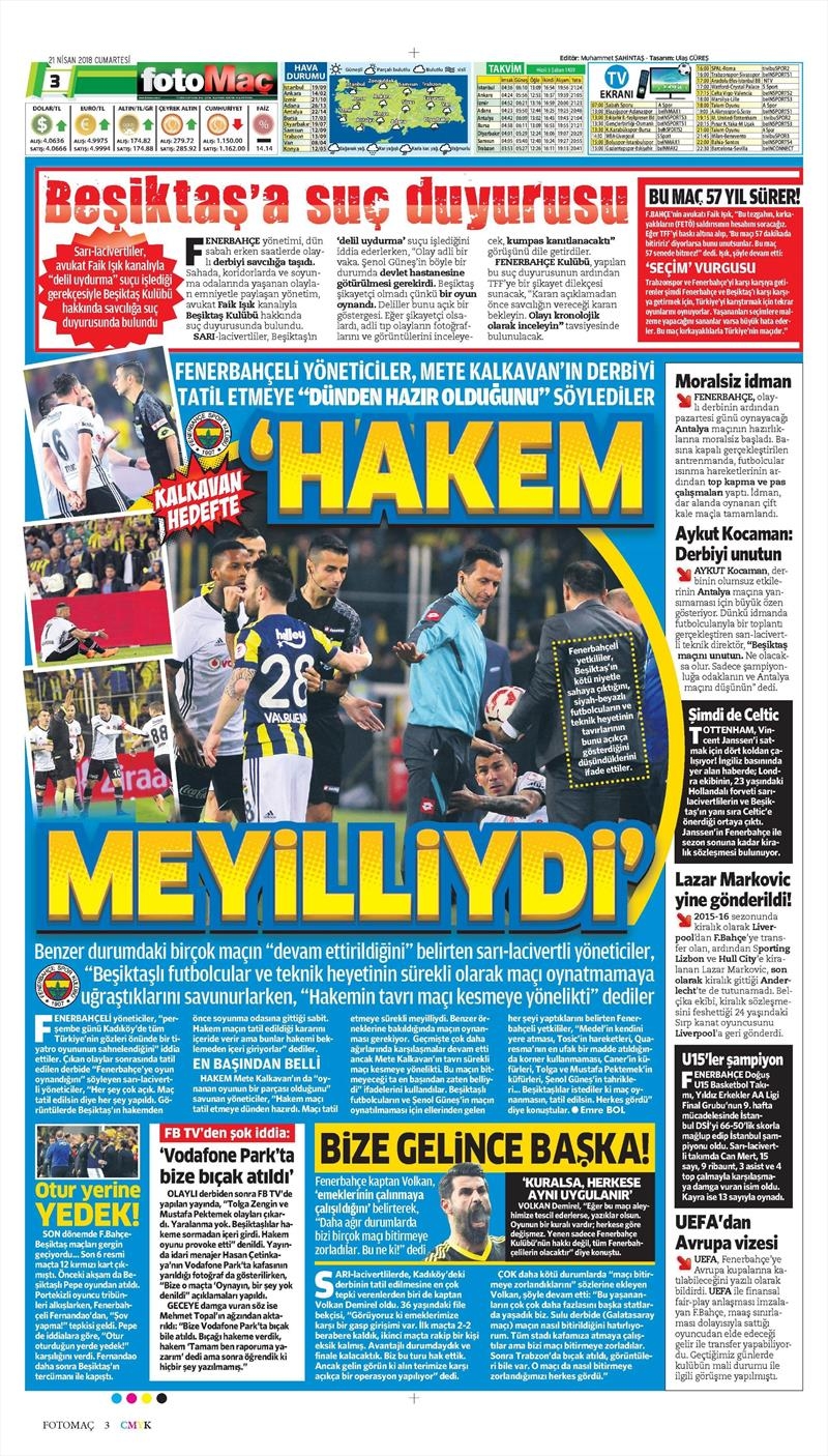 21 Nisan 2018 | Gazetelerin Beşiktaş Manşetleri - Görsel 15