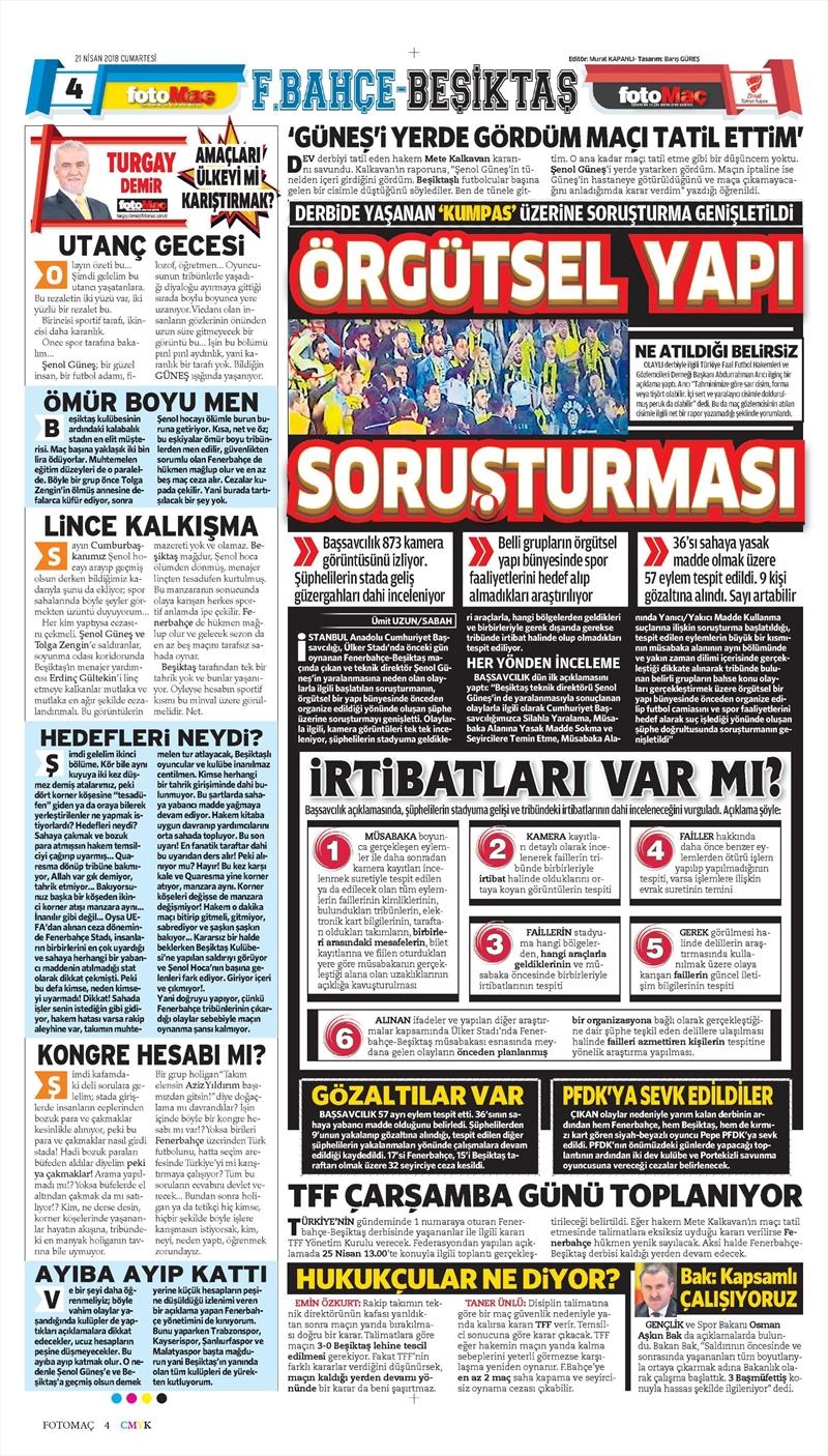 21 Nisan 2018 | Gazetelerin Beşiktaş Manşetleri - Görsel 16