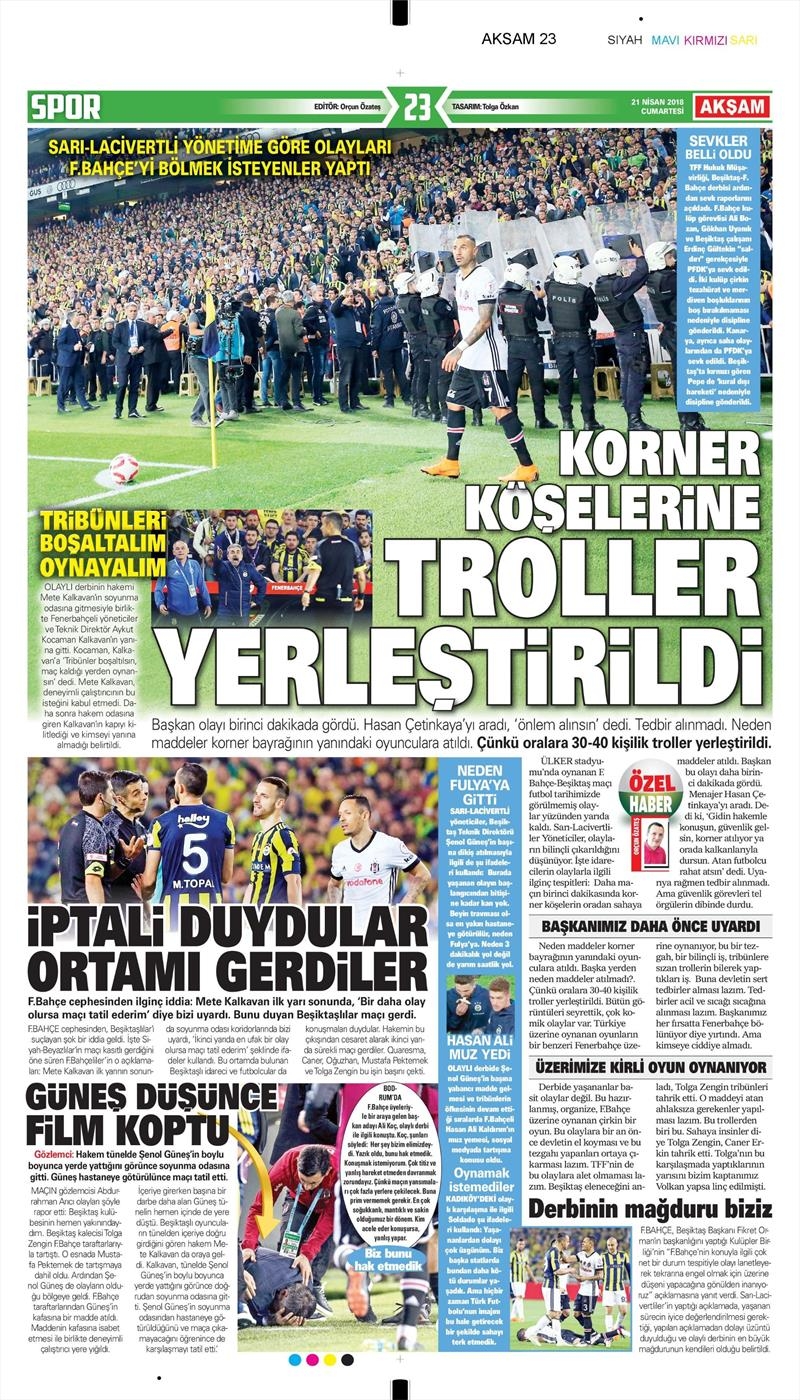 21 Nisan 2018 | Gazetelerin Beşiktaş Manşetleri - Görsel 2