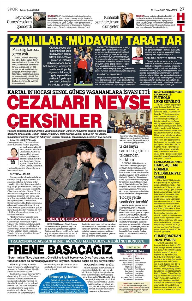 21 Nisan 2018 | Gazetelerin Beşiktaş Manşetleri - Görsel 22