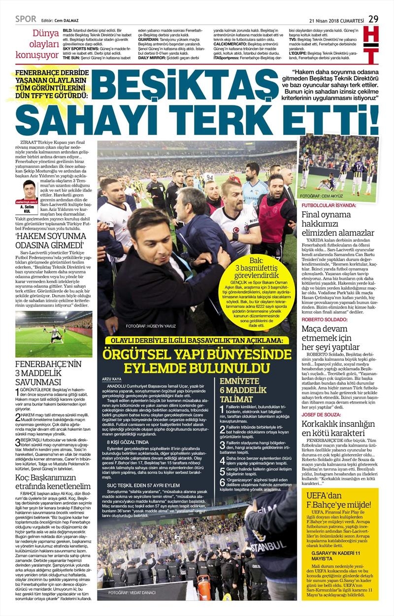 21 Nisan 2018 | Gazetelerin Beşiktaş Manşetleri - Görsel 23