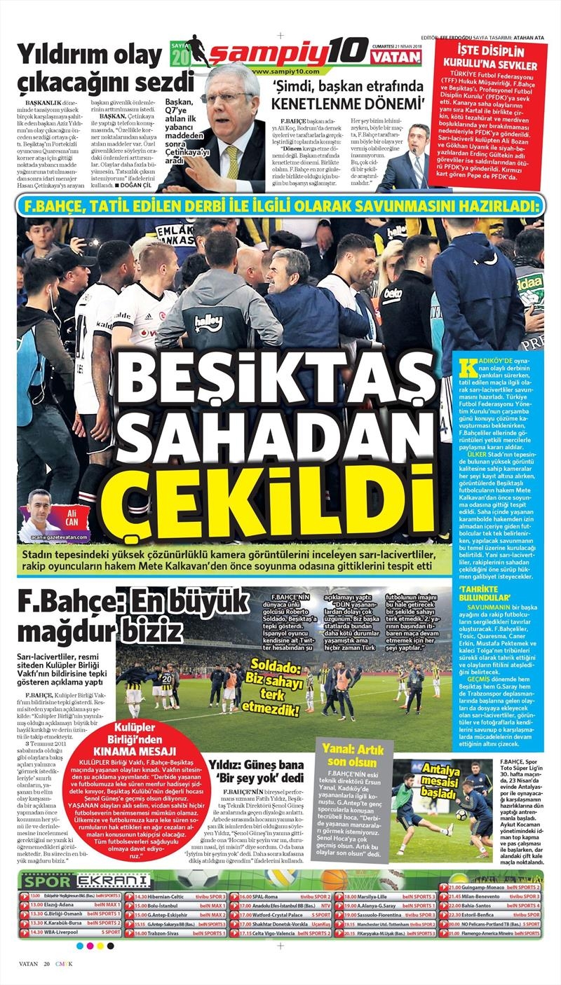 21 Nisan 2018 | Gazetelerin Beşiktaş Manşetleri - Görsel 31