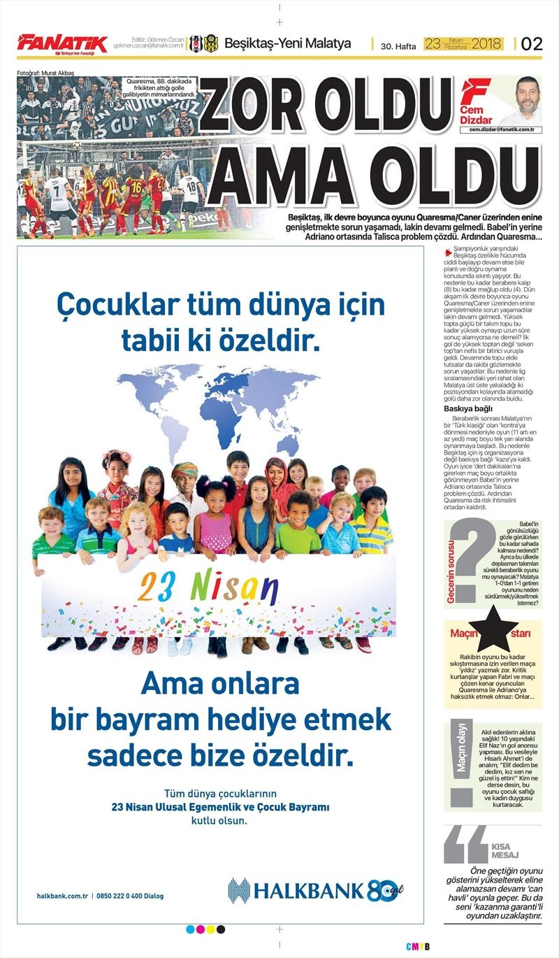 23 Nisan 2018 | Gazetelerin Beşiktaş Manşetleri - Görsel 1