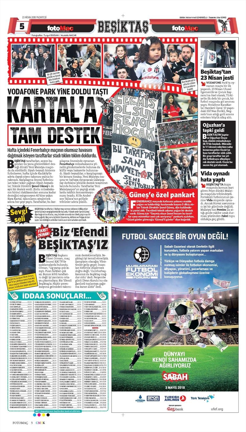 23 Nisan 2018 | Gazetelerin Beşiktaş Manşetleri - Görsel 12