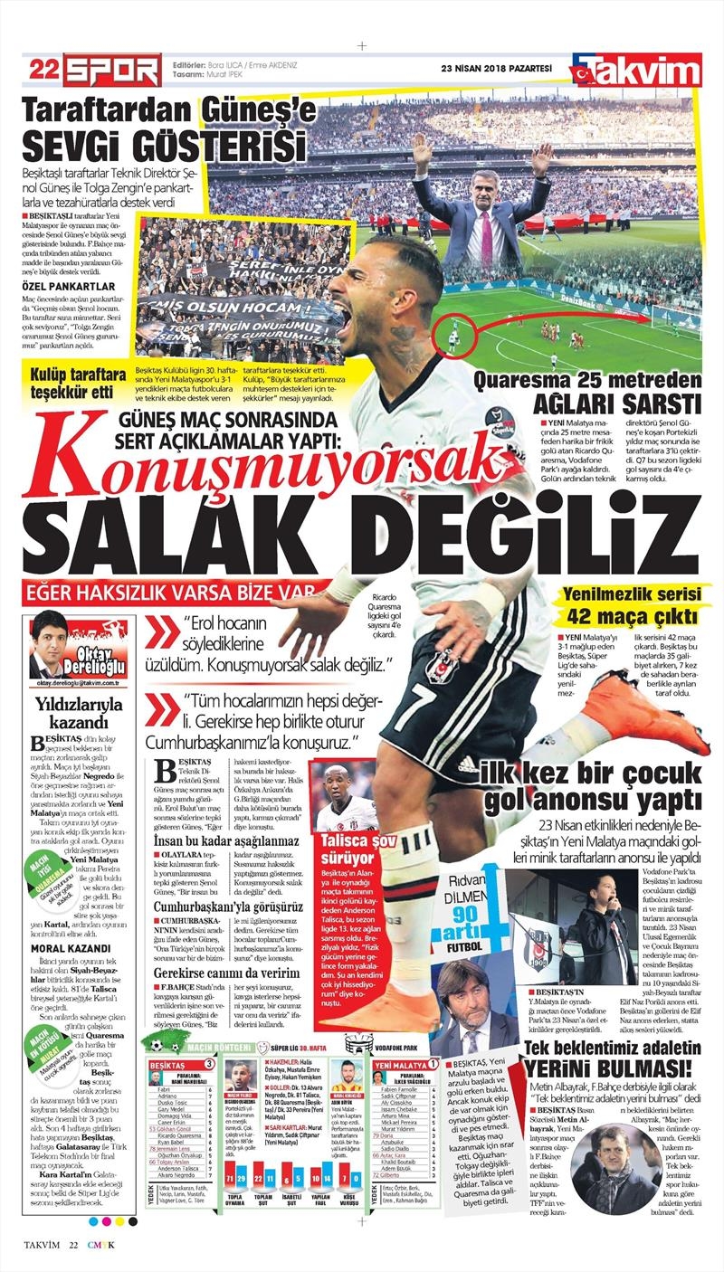 23 Nisan 2018 | Gazetelerin Beşiktaş Manşetleri - Görsel 25