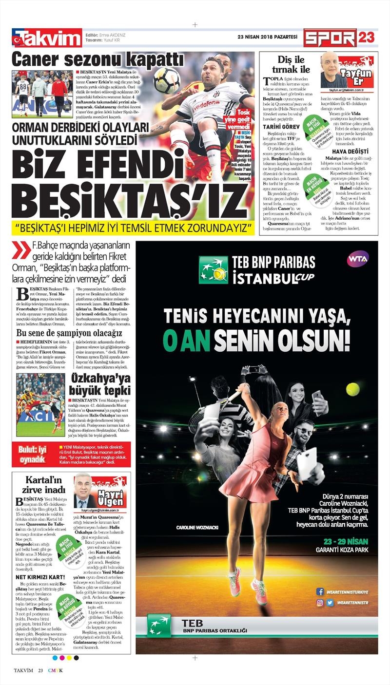 23 Nisan 2018 | Gazetelerin Beşiktaş Manşetleri - Görsel 6