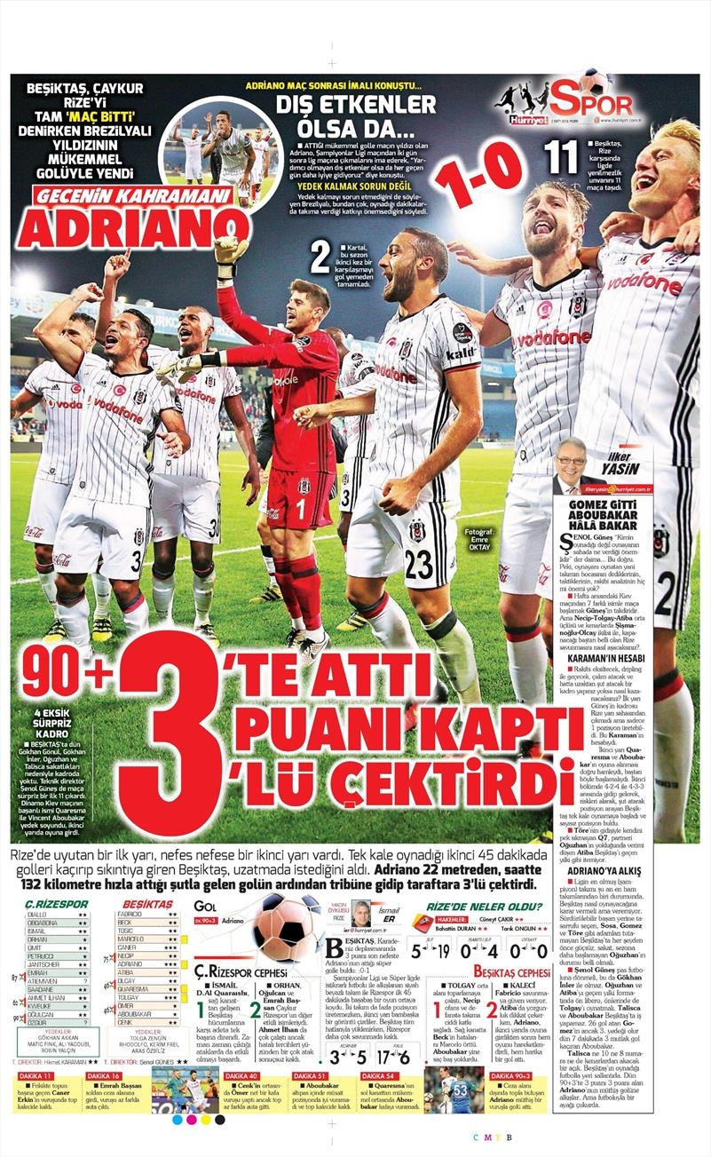 2 Ekim 2016 | Beşiktaş sayfaları - Görsel 11