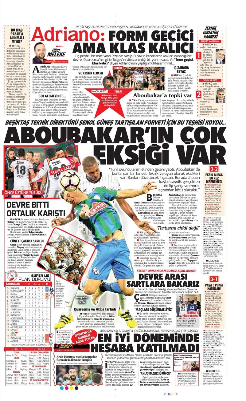 2 Ekim 2016 | Beşiktaş sayfaları - Görsel 12