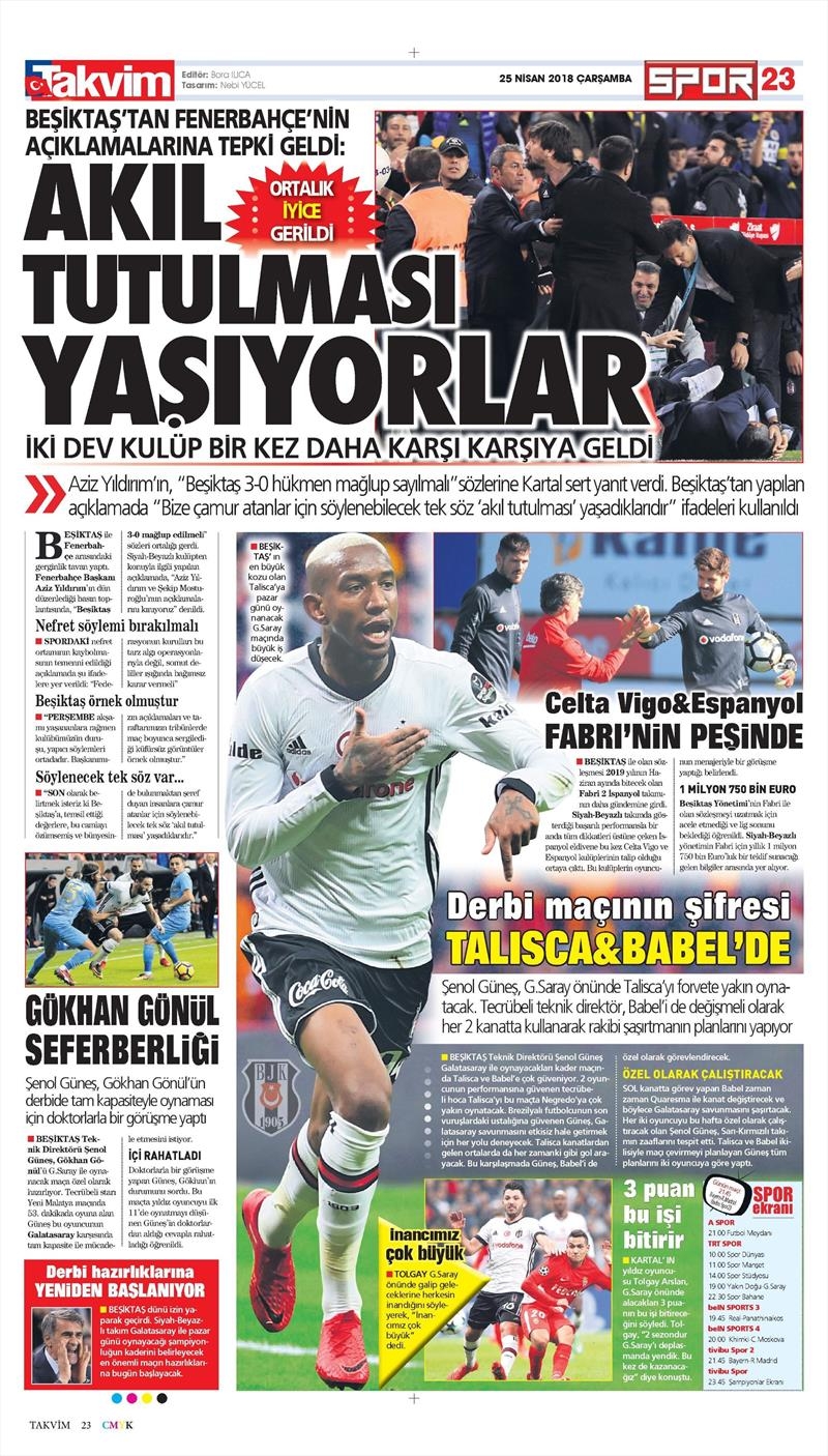 25 Nisan 2018 | Gazetelerin Beşiktaş Manşetleri - Görsel 13