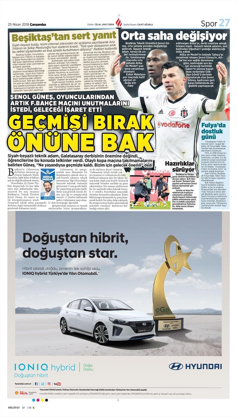 25 Nisan 2018 | Gazetelerin Beşiktaş Manşetleri - Görsel 2