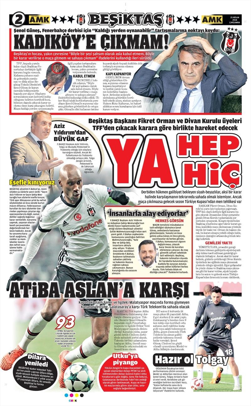 25 Nisan 2018 | Gazetelerin Beşiktaş Manşetleri - Görsel 6