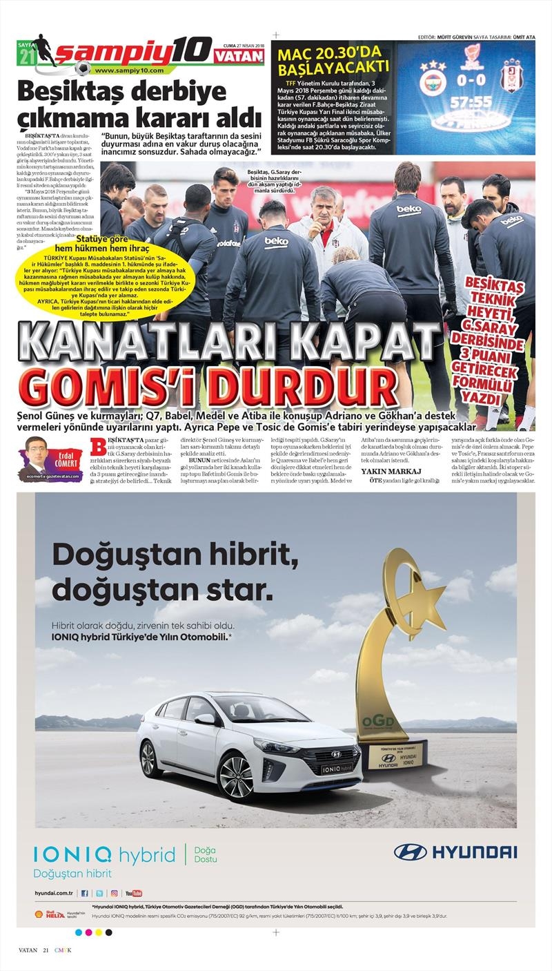 27 Nisan 2018 | Gazetelerin Beşiktaş Manşetleri - Görsel 15