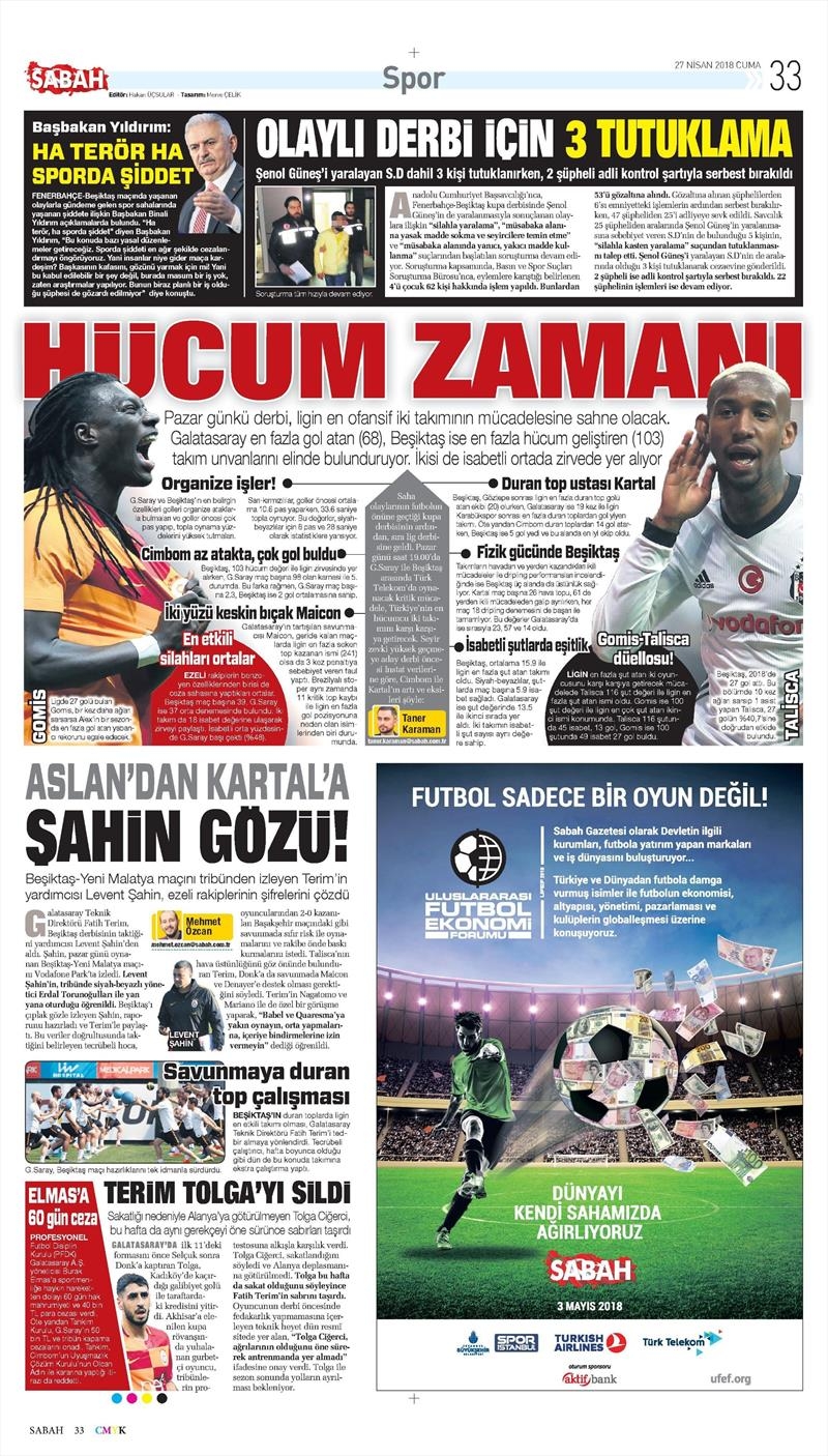 27 Nisan 2018 | Gazetelerin Beşiktaş Manşetleri - Görsel 16