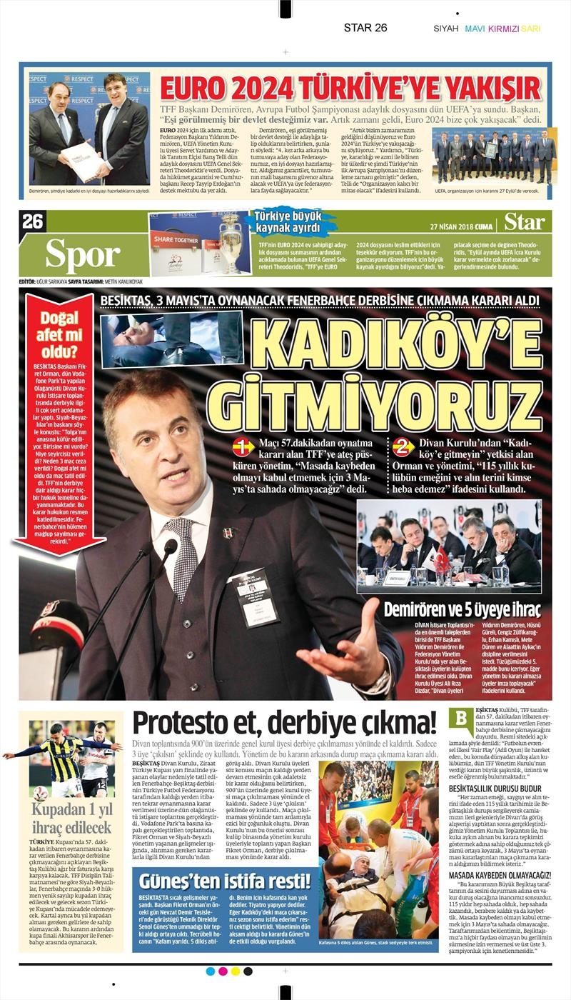 27 Nisan 2018 | Gazetelerin Beşiktaş Manşetleri - Görsel 18