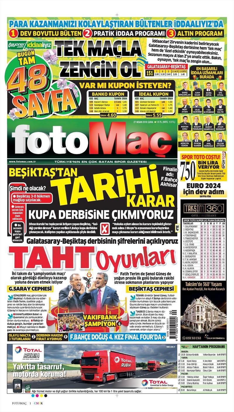 27 Nisan 2018 | Gazetelerin Beşiktaş Manşetleri - Görsel 5
